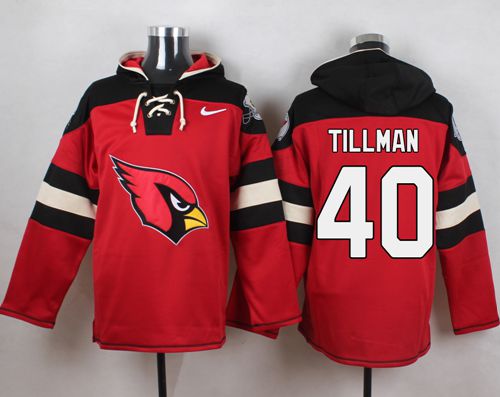 Nike Cardinals #40 Pat Tillman Red Player Pullover NFL Hoodie - Click Image to Close